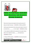 OSHA 10 Final Exam 2026&sol;2027 &vert; 50&plus; Questions & Answers &vert; Fall Protection&comma; Scaffolds&comma; PPE&comma; OSHA Rights & Hazard Safety