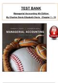 TEST BANK for Managerial Accounting 4th Edition by Charles Davis