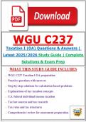 WGU C237 Taxation I &lpar;OA&rpar; Questions & Answers &vert; Latest 2025&sol;2026 Study Guide &vert; Complete Solutions & Exam Prep