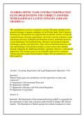 FLORIDA SEPTIC TANK CONTRACTOR PRACTICE &NewLine;EXAM 300 QUESTIONS AND CORRECT ANSWERS &NewLine;WITH RATIONALE LATEST UPDATES ALREADY &NewLine;GRADED A&plus;