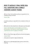 BIOD 171 MODULE 2 FINAL PAPER 2026&NewLine;FULL QUESTIONS AND CORRECT&NewLine;ANSWERS ALREADY PASSED