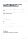 NCLEX-PN PRACTICE QUESTIONS WITH CORRECT SOLUTIONS