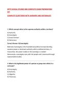 MTTC SOCIAL STUDIES 084 COMPLETE EXAM PREPARATION SET&NewLine;COMPLETE QUESTIONS WITH ANSWERS AND RATIONALES
