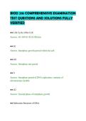 BIOD 210 COMPREHENSIVE EXAMINATION&NewLine;TEST QUESTIONS AND SOLUTIONS FULLY&NewLine;VERIFIED&NewLine;