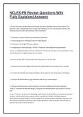 NCLEX-PN Review Questions With Fully Explained Answers&NewLine;&NewLine;