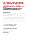 NYC ASSOCIATE FRAUD INVESTIGATOR EXAM 2026&sol;2027 &vert; PRACTICE QUESTIONS&comma; VERIFIED ANSWERS & DETAILED EXPLANATIONS &vert; NYC CIVIL SERVICE STUDY GUIDE