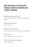 BIOD 210 MODULE 5 ACTUAL EXAM&NewLine;UPDATED COMPLETE QUESTIONS AND&NewLine;CORRECT ANSWERS&NewLine;