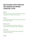 BIOD 210 MODULE 5 FINAL PAPER EXAM&NewLine;PREP QUESTIONS AND ANSWERS&NewLine;GUARANTEED TO PASS&NewLine;