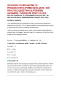 WGU E010 FOUNDATIONS OF PROGRAMMING &lpar;PYTHON&rpar; OA 2026 &vert; 200 PRACTICE QUESTIONS & VERIFIED ANSWERS &vert; COMPLETE STUDY GUIDE