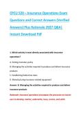 CPCU 520 &ndash; Insurance Operations Exam &NewLine;Questions and Correct Answers &lpar;Verified &NewLine;Answers&rpar; Plus Rationale 2027 Q&A&vert; &NewLine;Instant Download Pdf