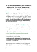 NUR 253-256 Mental Health Exam 2&colon; 2026&sol;2027   Questions and 100&percnt; Correct Answers Latest &ndash; Galen 