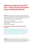 ABIM Internal Medicine Boards & ITE Exam &ndash; &NewLine;Practice Questions with Verified Answers & &NewLine;Rationales