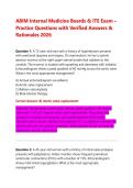 ABIM Internal Medicine Boards & ITE Exam Prep 2026&sol;2027 &ndash; Complete High-Yield Practice Questions&comma; Verified Answers&comma; and Guideline-Directed Rationales &lpar;Grade A&plus;&rpar;