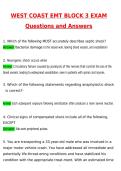 West Coast EMT Block 1-3 Exams Bundled Updated 2026 Actual Questions and Correct Answers &lpar;Latest 2026 &sol; 2027 Update&rpar; Graded A&plus; 100&percnt; Guarantee Verified by Experts