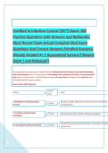  &NewLine;Certified in Infection Control &lpar;CIC&reg;&rpar; Exam&colon; 200 &NewLine;Practice Questions with Answers and Rationales &NewLine;Most Recent Exam Actual Complete Real Exam &NewLine;Questions And Correct Answers &lpar;Verified Answers&rpar; &NewLine;Already Graded A&plus; &vert; Guaranteed Success&excl;&excl; Newest &NewLine;Exam &vert; 