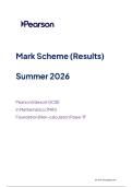 Edexcel GCSE June 2026 Mathematics Paper 1F Non-Calculator Mark Scheme