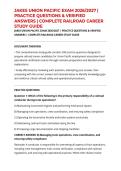 JAKES UNION PACIFIC EXAM 2026&sol;2027 &vert; PRACTICE QUESTIONS & VERIFIED ANSWERS &vert; COMPLETE RAILROAD CAREER STUDY GUIDE