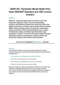 NURS 320 &sol; Psychiatric Mental Health Final  Exam 2026&sol;2027 Questions and 100&percnt; Correct  Answers
