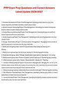 PMP Exam Prep Questions and Correct Answers Latest Update 2026&sol;2027 &ndash; Project Management Professional Certification Study Guide