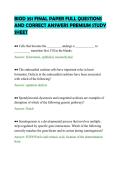 BIOD 351 FINAL PAPER FULL QUESTIONS&NewLine;AND CORRECT ANSWERS PREMIUM STUDY&NewLine;SHEET
