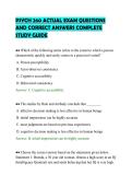 PSYCH 260 ACTUAL EXAM QUESTIONS AND CORRECT ANSWERS COMPLETE STUDY GUIDE&period;