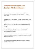 Paramedic National Registry Exam Questions With Correct Answers