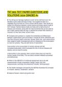 TNT 800 TEST PAPER QUESTIONS AND&NewLine;SOLUTIONS 2026 GRADED A&plus;