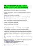 ART APPRECIATION 1301 - CH 1-4 EXAM QUESTIONS AND ANSWERS