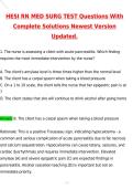 2027 HESI RN MED SURG TEST Questions and Correct Answers &lpar;Latest 2026 &sol; 2027 Update&rpar; with Complete Solutions Newest Version Graded A&plus; 100&percnt; Guarantee Verified by Experts