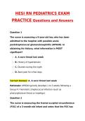 HESI RN PEDIATRICS PRACTICE EXAM 2026 Questions With Complete Solutions Newest Version 2026 &sol; 2027 Update