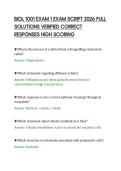 BIOL 1001 EXAM 1 EXAM SCRIPT 2026 FULL&NewLine;SOLUTIONS VERIFIED CORRECT&NewLine;RESPONSES HIGH SCORING