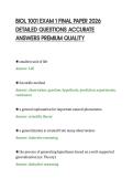 BIOL 1001 EXAM 1 FINAL PAPER 2026&NewLine;DETAILED QUESTIONS ACCURATE&NewLine;ANSWERS PREMIUM QUALITY&NewLine;