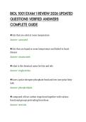 BIOL 1001 EXAM 1 REVIEW 2026 UPDATED&NewLine;QUESTIONS VERIFIED ANSWERS&NewLine;COMPLETE GUIDE&NewLine;
