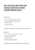 BIOL 1001 EXAM 2 FINAL PAPER 2026&NewLine;DETAILED QUESTIONS ACCURATE&NewLine;ANSWERS PREMIUM QUALITY&NewLine;
