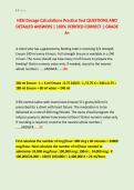 HESI Dosage Calculations Practice Test QUESTIONS AND &NewLine;DETAILED ANSWERS &vert; 100&percnt; VERIFIED CORRECT &vert; GRADE &NewLine;A&plus;