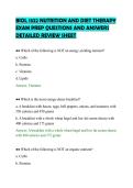 BIOL 1322 NUTRITION AND DIET THERAPY&NewLine;EXAM PREP QUESTIONS AND ANSWERS&NewLine;DETAILED REVIEW SHEET&NewLine;