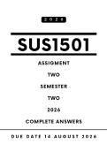 SUS1501 Assignment 2 Answers - Semester 2 &comma; 2026 &vert; Due Date 14 August 2026