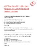 AHIP Final Exam 2027 &vert; 200&plus; Exam  Questions and Correct Answers with  Detailed Rationales&period;
