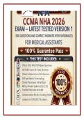 CCMA NHA 2026 Exam &ndash; Latest Tested Version 1 &lpar;180 Questions and Correct Answers with Rationales&rpar; for Medical Assistants 