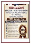 NHA CCMA 2026 Final Exam &ndash; Tested Version &lpar;180 Questions and Correct Answers with Rationales&rpar; for Medical Assistants 