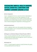 PSYCHIATRIC MENTAL HEALTH NURSING ACTUAL EXAM FULL QUESTIONS AND CORRECT ANSWERS GRADED A PLUS&period;pdf&NewLine;&NewLine;