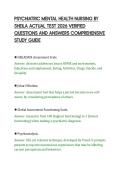 PSYCHIATRIC MENTAL HEALTH NURSING BY SHEILA ACTUAL TEST 2026 VERIFIED QUESTIONS AND ANSWERS COMPREHENSIVE STUDY GUIDE&period;pdf&NewLine;&NewLine;