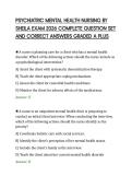 PSYCHIATRIC MENTAL HEALTH NURSING BY SHEILA EXAM 2026 COMPLETE QUESTION SET AND CORRECT ANSWERS GRADED A PLUS&period;pdf&NewLine;&NewLine;