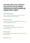 PSYCHIATRIC MENTAL HEALTH NURSING BY SHEILA PRACTICE EXAM 2026 PREMIUM QUESTIONS AND ACCURATE ANSWERS ONE HUNDRED PERCENT CORRECT&period;pdf&NewLine;&NewLine;