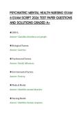 PSYCHIATRIC MENTAL HEALTH NURSING EXAM 6 EXAM SCRIPT 2026 TEST PAPER QUESTIONS AND SOLUTIONS GRADED A&period;pdf&NewLine;&NewLine;