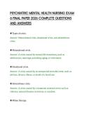 PSYCHIATRIC MENTAL HEALTH NURSING EXAM 6 FINAL PAPER 2026 COMPLETE QUESTIONS AND ANSWERS&period;pdf&NewLine;&NewLine;