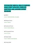 PSYCHIATRIC MENTAL HEALTH NURSING EXAM SCRIPT UPDATED COMPLETE QUESTIONS AND ANSWERS EXPERT REVIEWED&period;pdf&NewLine;&NewLine;