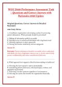 WGU D469 Performance Assessment Task &vert; Questions and Correct Answers with Rationales 2026 Update 
