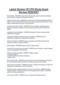 Latest Version Of CPH Study Exam&NewLine;Review 2026&sol;2027