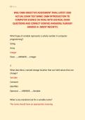 WGU D684 OBJECTIVE ASSESSMENT FINAL LATEST 2026 &NewLine;ACTUAL EXAM TEST BANK&vert; D684 INTRODUCTION TO &NewLine;COMPUTER SCIENCE OA FINAL WITH 650 REAL EXAM &NewLine;QUESTIONS AND CORRECT VERIFIED ANSWERS&sol; ALREADY &NewLine;GRADED A&plus; &lpar;MOST RECENT&excl;&excl;&rpar; 